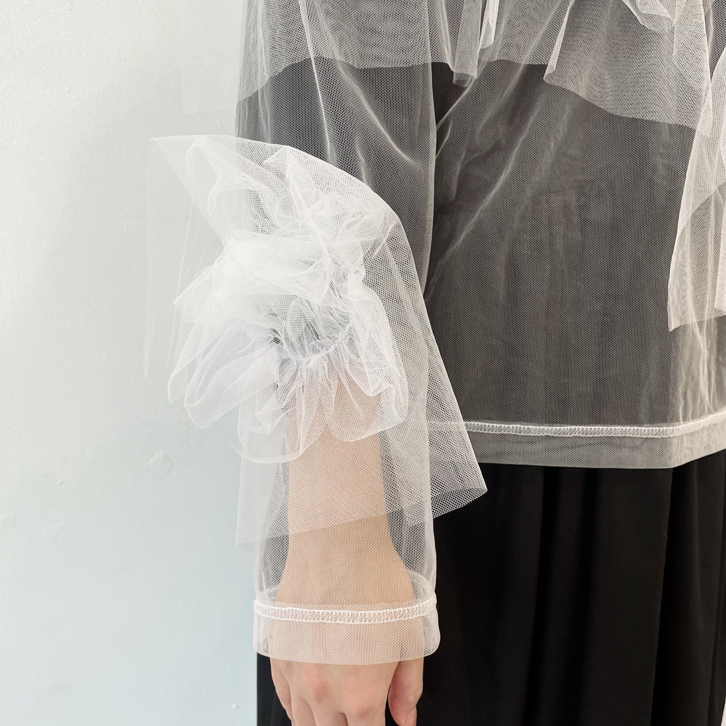 Tulle flower top / White / チュールフラワートップ