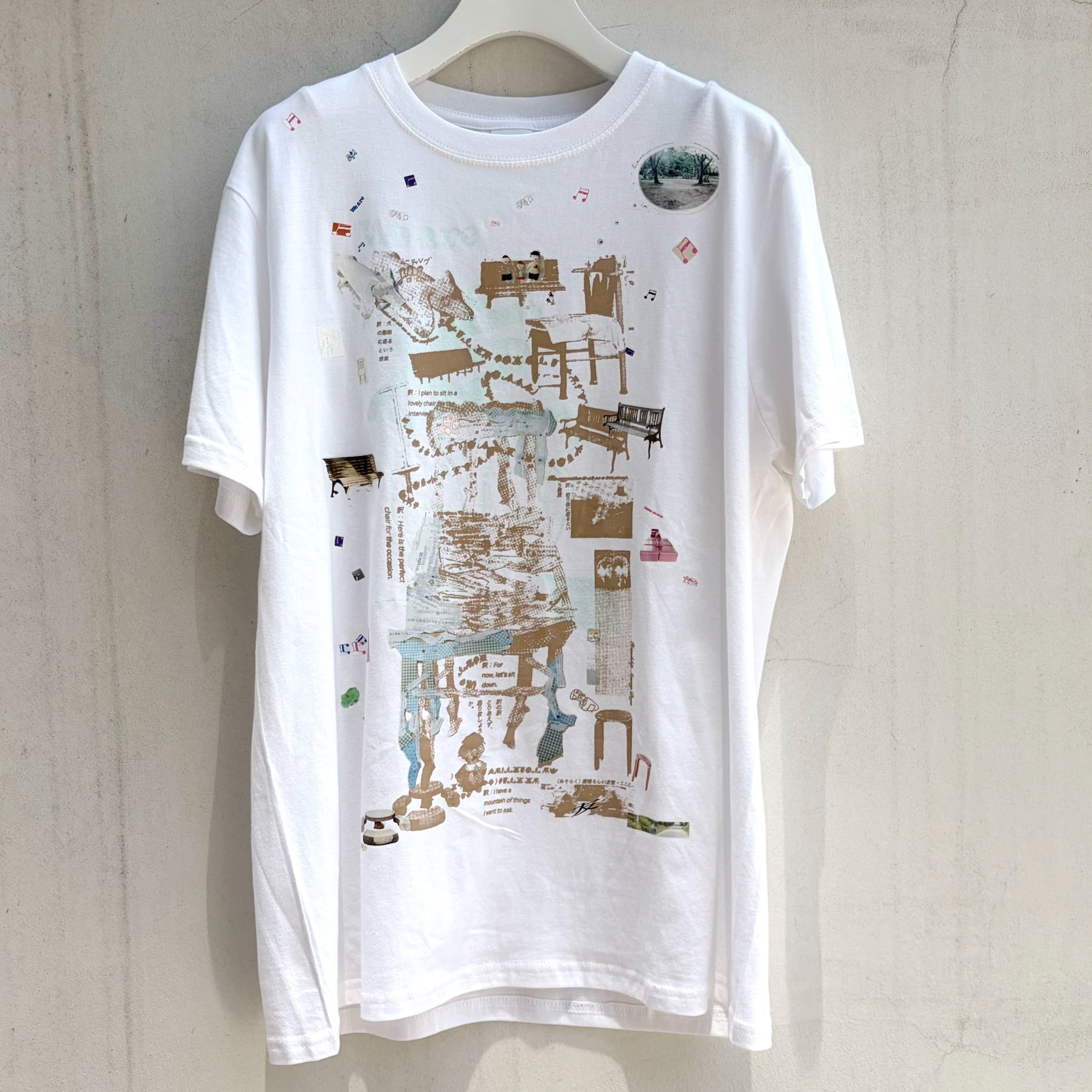 chairs for the interview T-shirt / white / プリントTシャツ