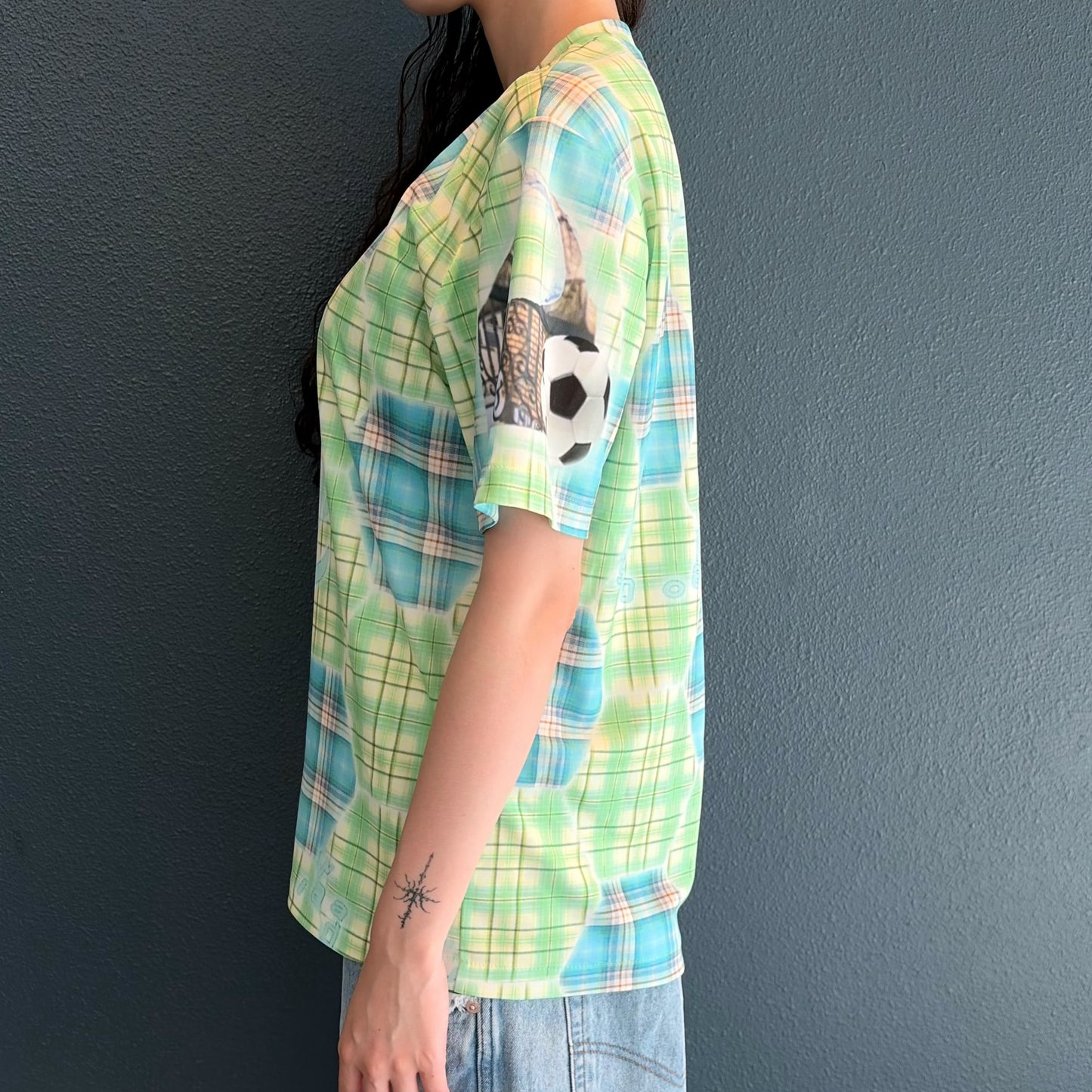 green ball print t shirt / green / ボールプリントTシャツ
