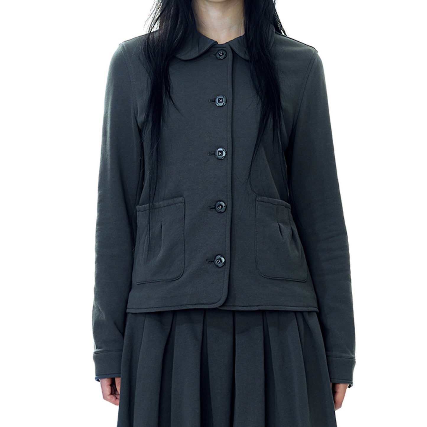COZY SWEAT JACKET CHARCOAL