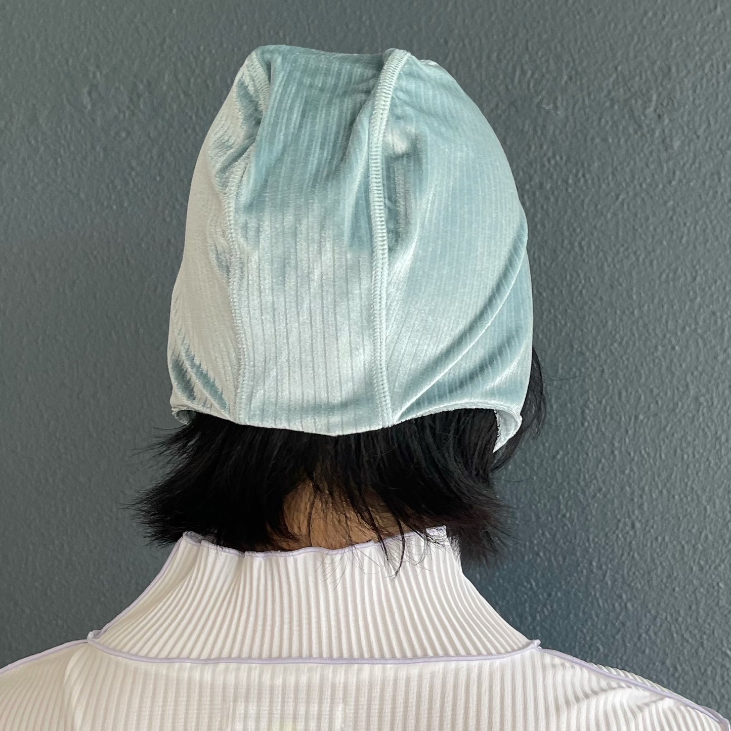 FLEX VELVET BONNET / LIGHT BLUE / ベルベットボンネット