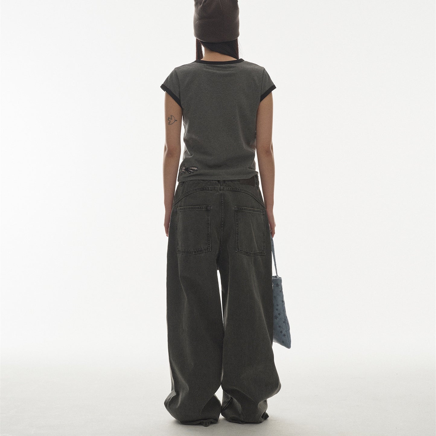 W STITCH DENIM PANTS / BLACK / Wステッチデニムパンツ