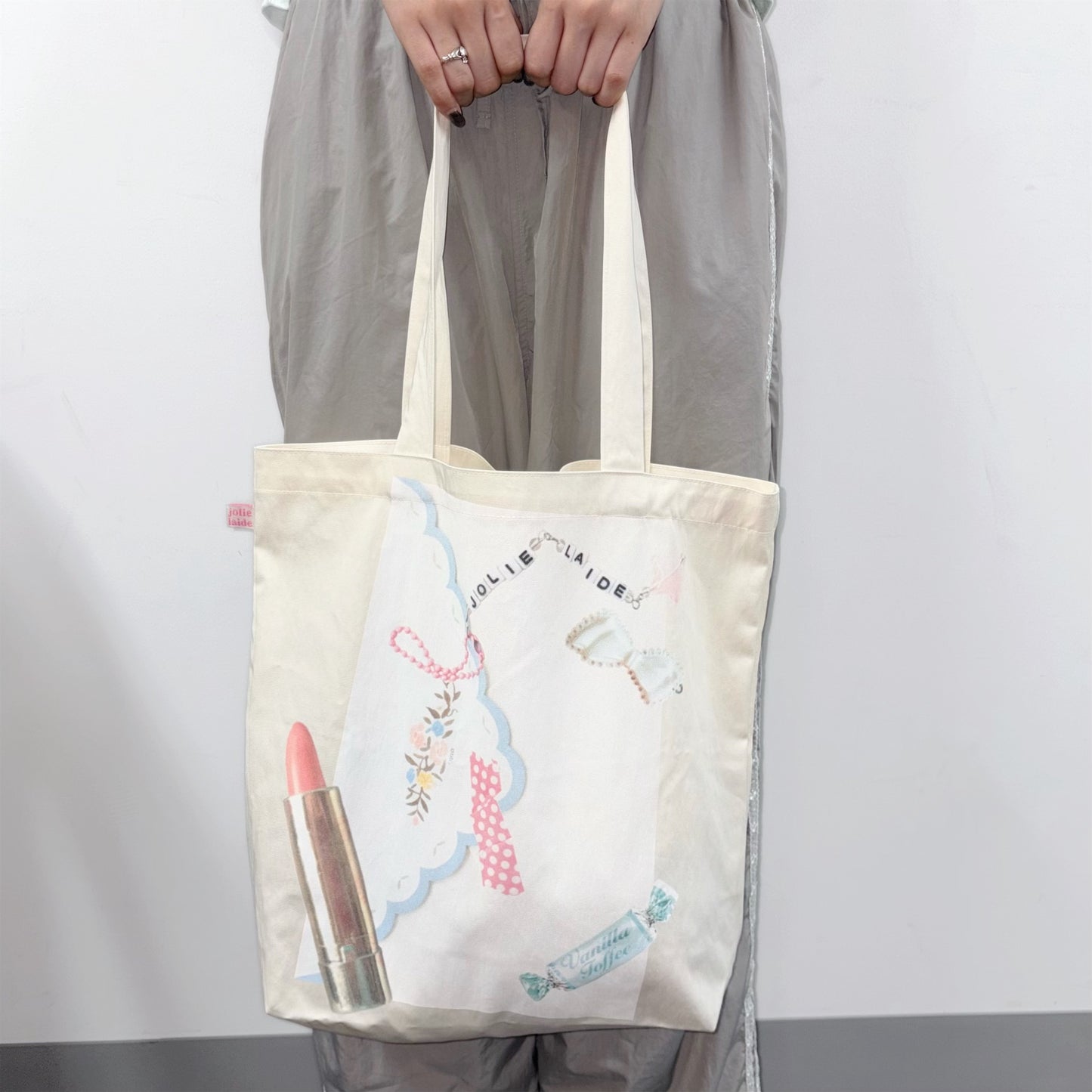 Dolly Vanity Tote Bag / Ivory / プリントトートバッグ