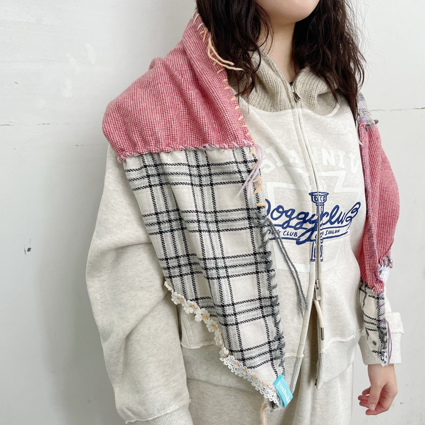 Hand stich hand stich big bandana / Red Mix / ハンドステッチビッグバンダナ