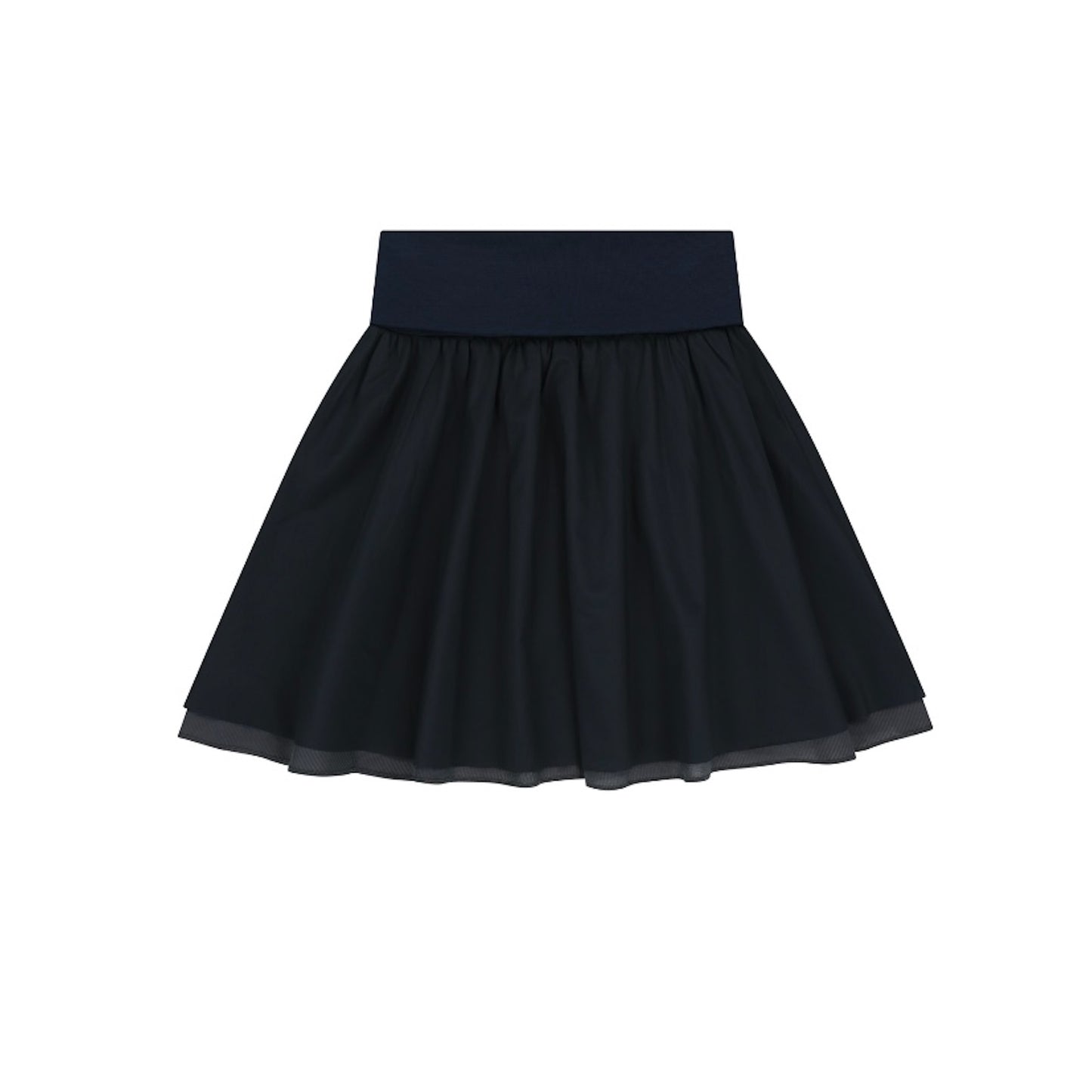 DOUBLE SHIRRING SKIRT / NAVY / ダブルシャーリングスカート