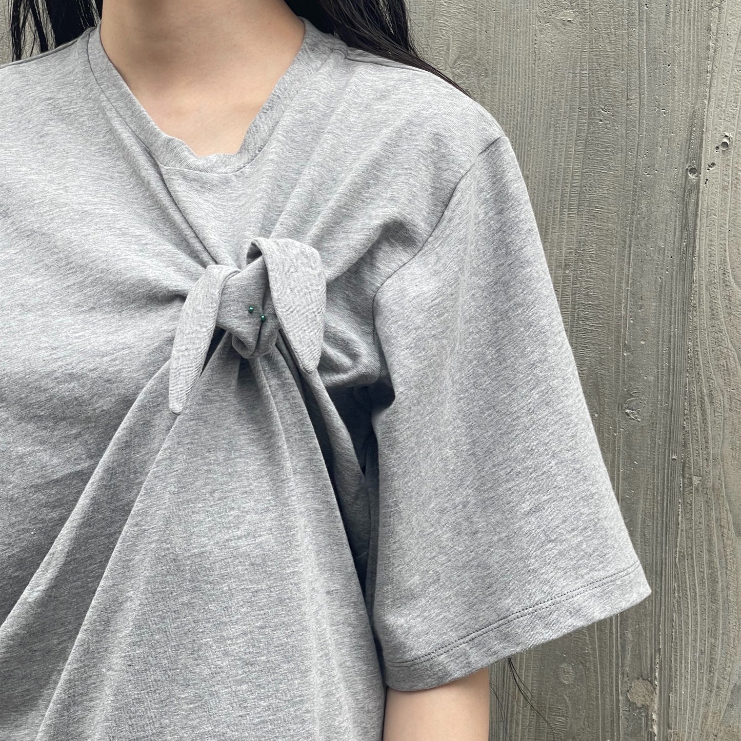 Kidding a rabbit T-shirt / GRAY / ラビットディテールトップ