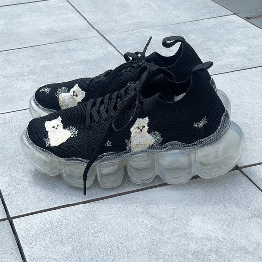 JEWELRY KITTEN EMBROIDERY / BLACK / MIKIOSAKABEスニーカー
