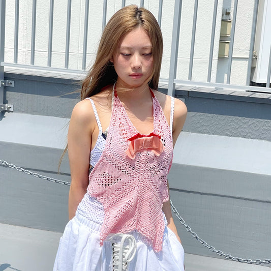 TOP STAR  / PINK / クロシェトップ