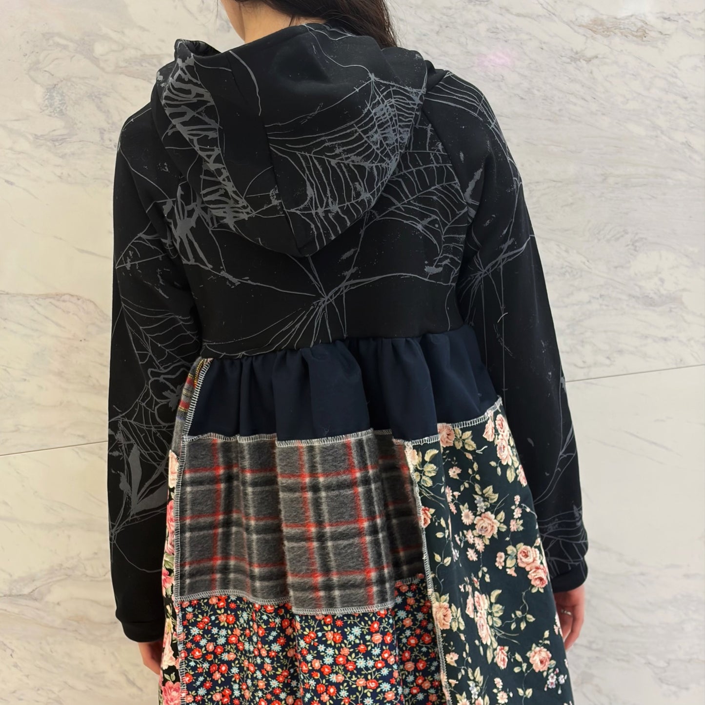 Hood dress long / Black / フードドレス