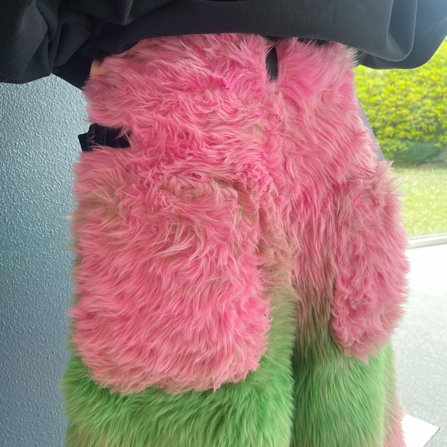 FAUX-FUR SHORT PANTS / PINK × GREEN / フェイクファーパンツ