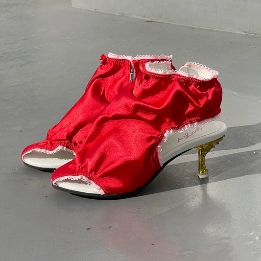 PANTY CRYSTAL HEELS / RED / ランジェリーヒール