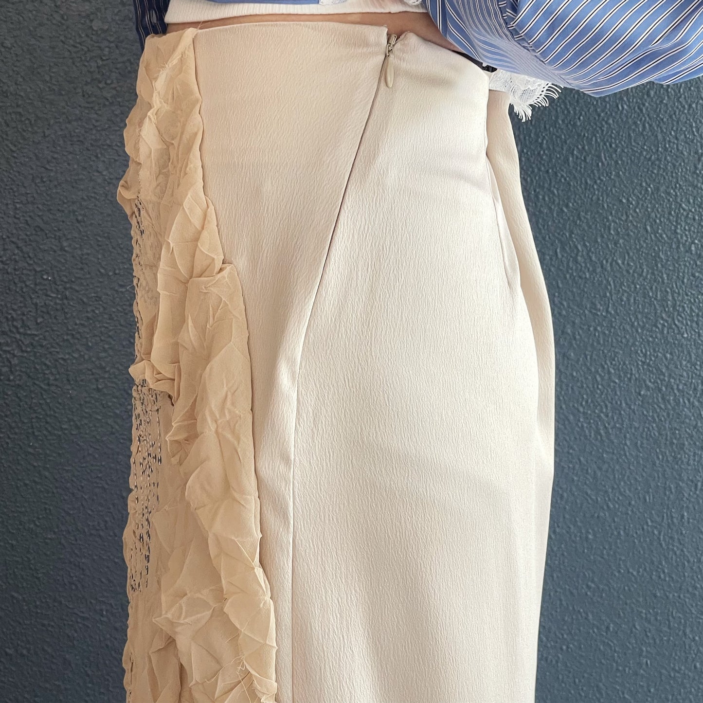 Elizabeth Skirt / Beige x Beige / スパンコールシフォンスカート