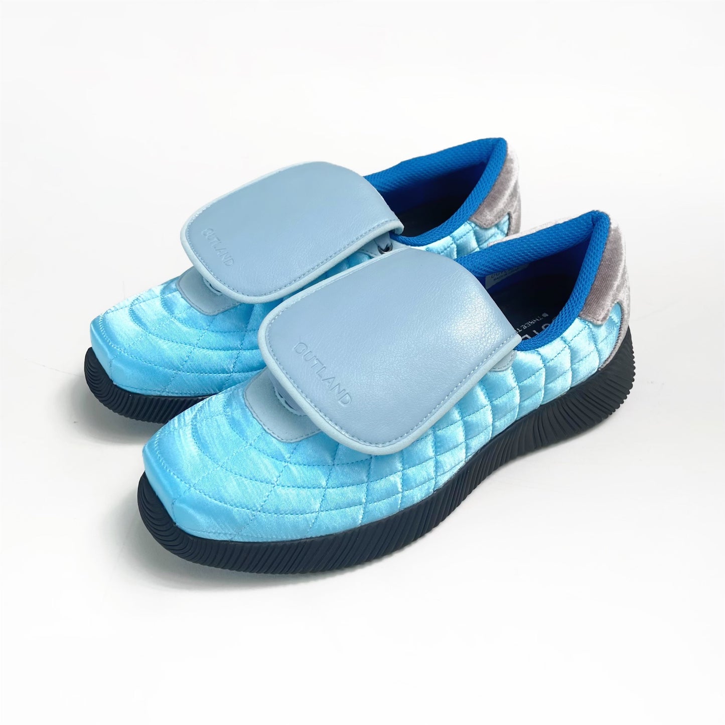 【OUTLAND】Beckham / Blue x Black / サテンシューズ