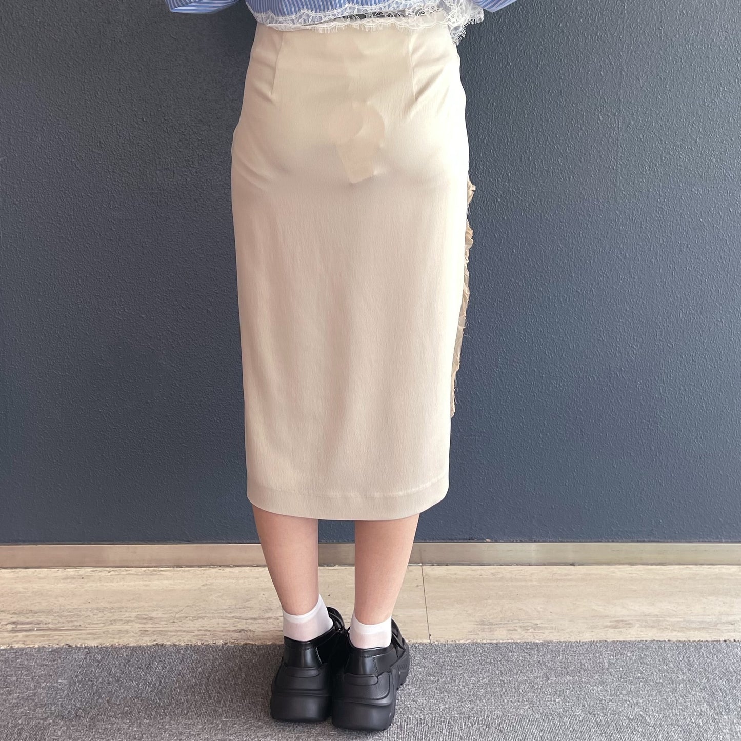 Elizabeth Skirt / Beige x Beige / スパンコールシフォンスカート