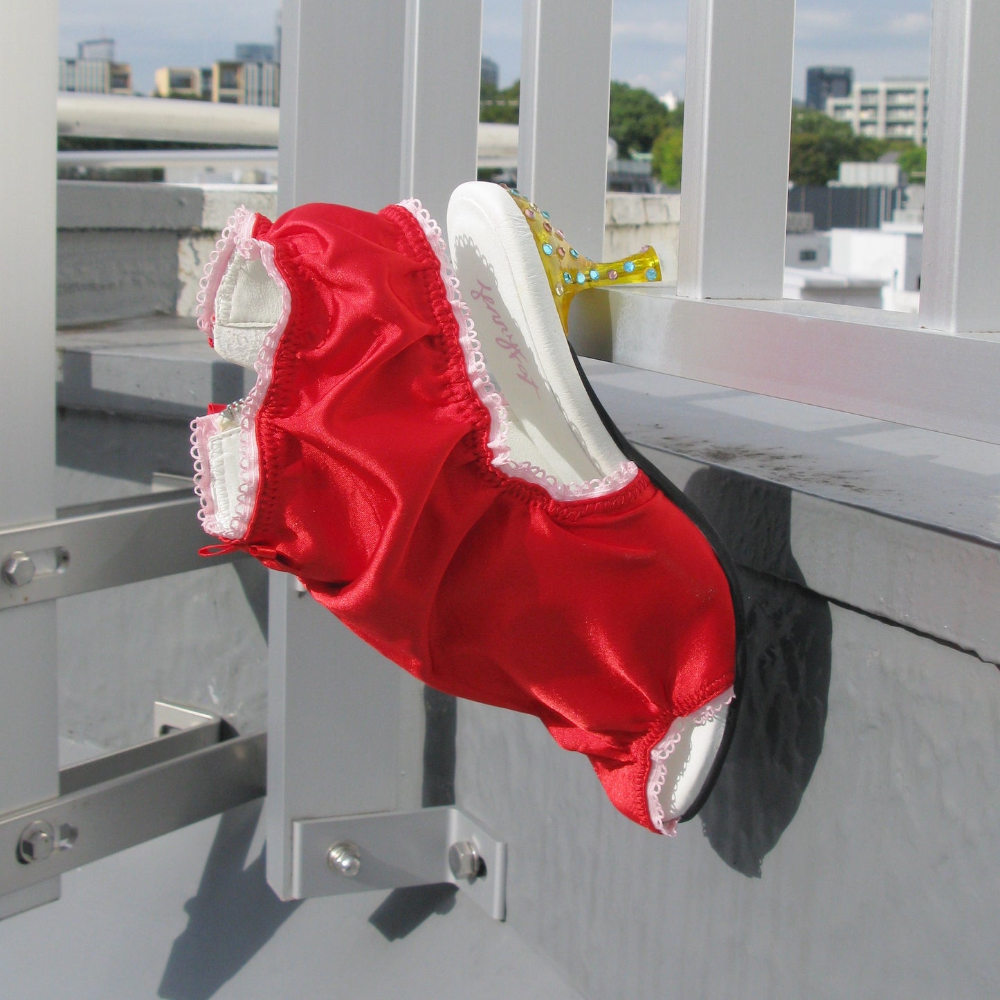 PANTY CRYSTAL HEELS / RED / ランジェリーヒール