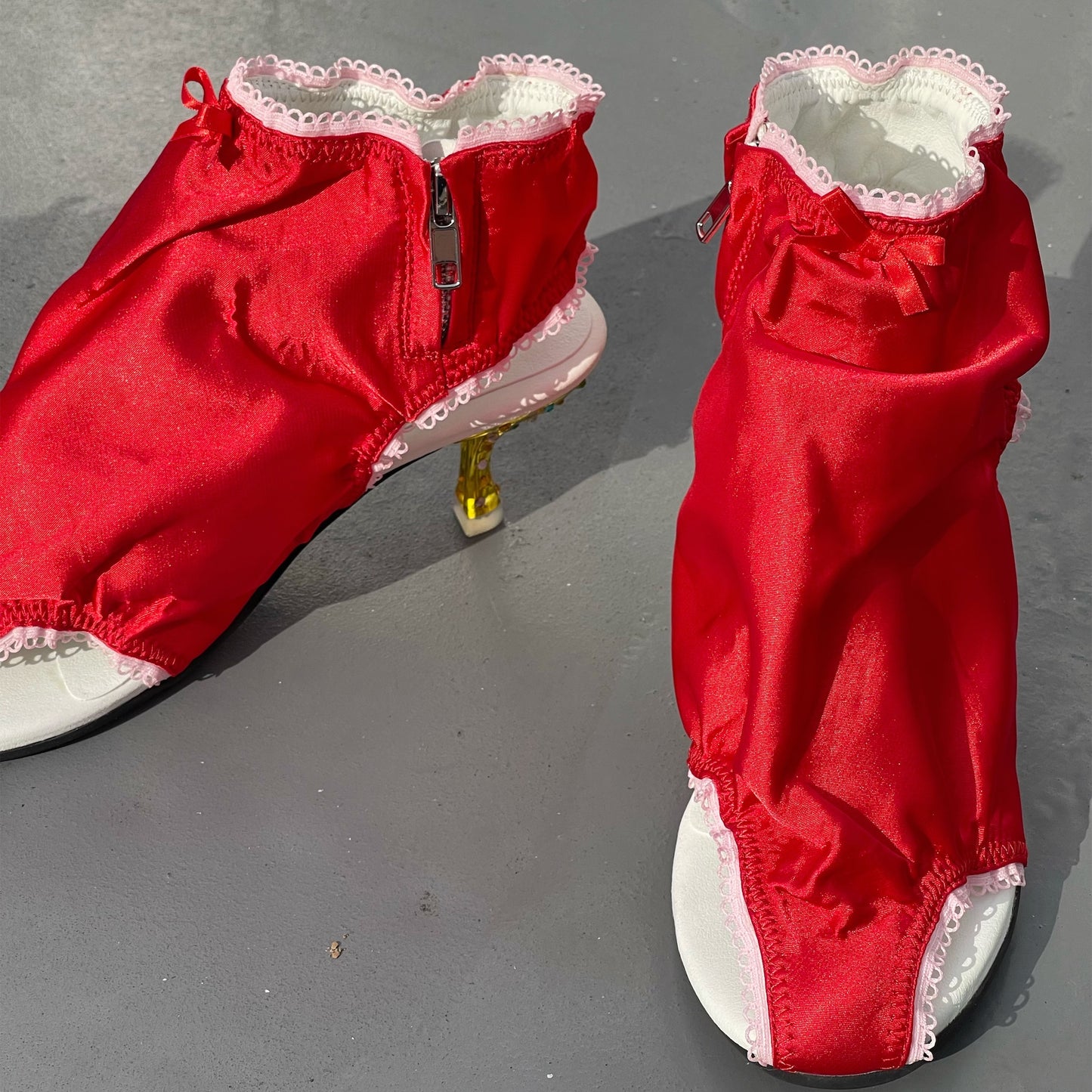 PANTY CRYSTAL HEELS / RED / ランジェリーヒール