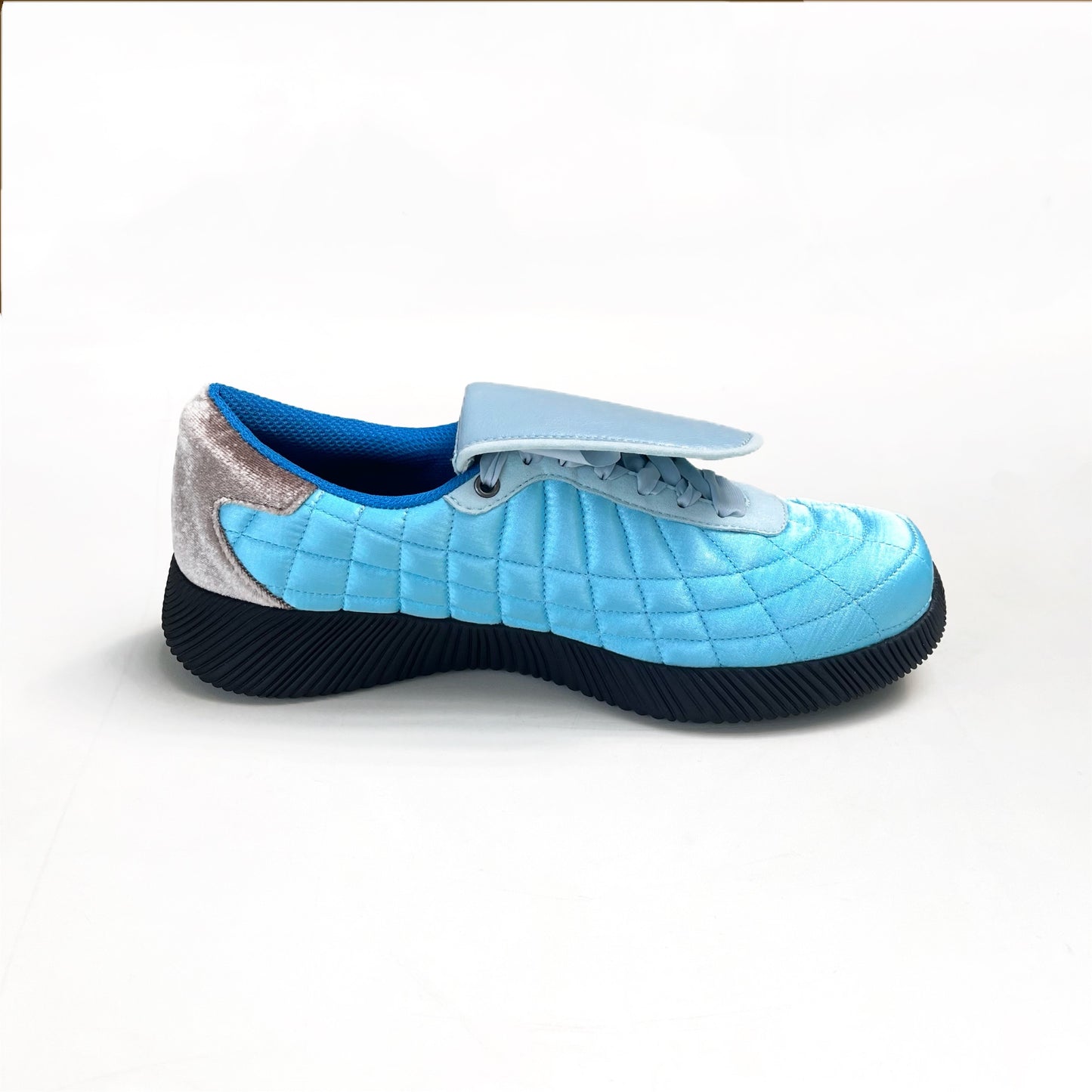 【OUTLAND】Beckham / Blue x Black / サテンシューズ