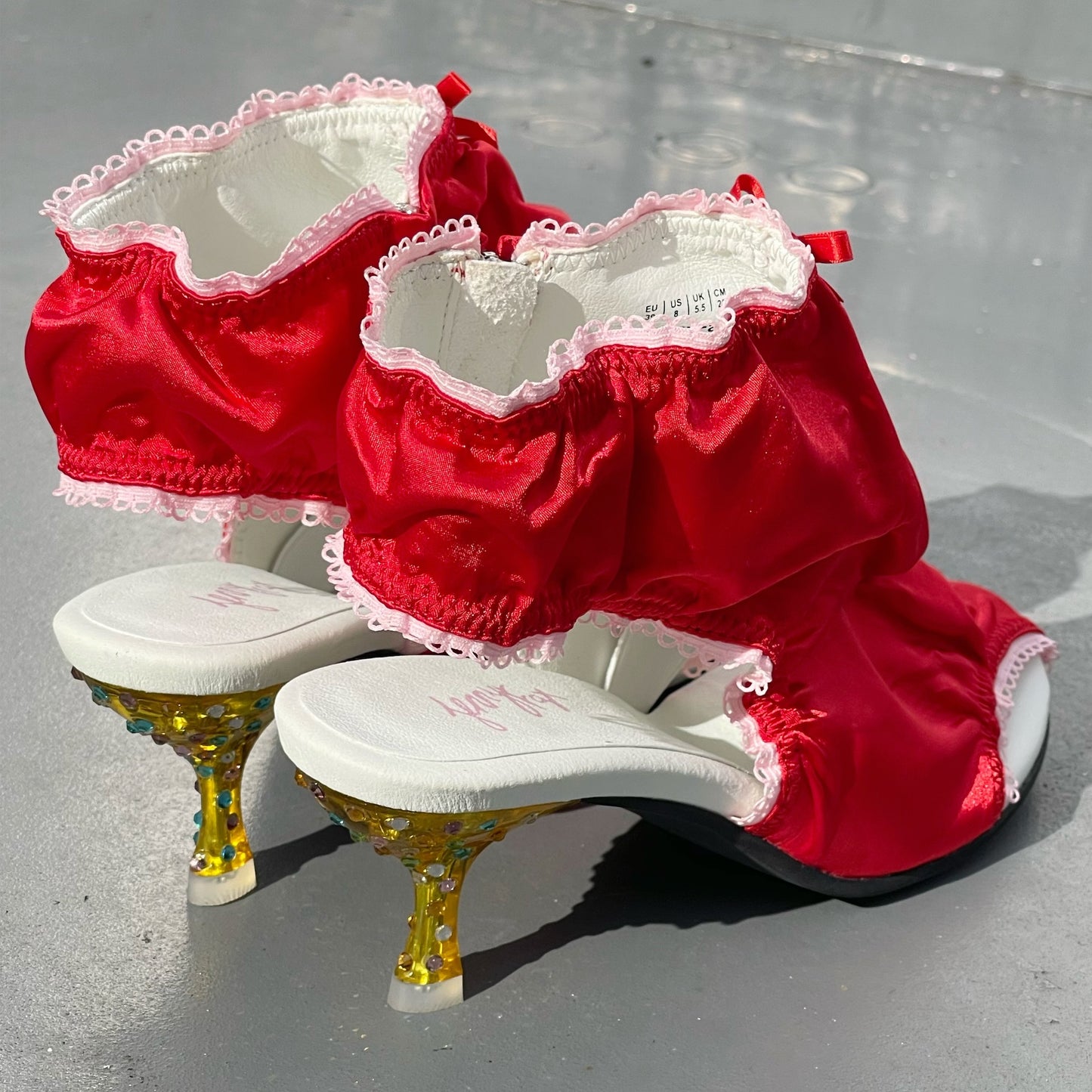 PANTY CRYSTAL HEELS / RED / ランジェリーヒール