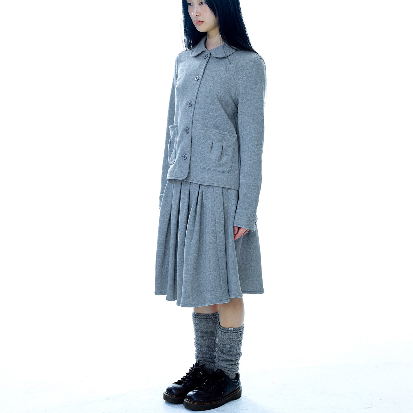 COZY SWEAT WRAP SKIRT / MELANGE GREY / スウェットラップスカート