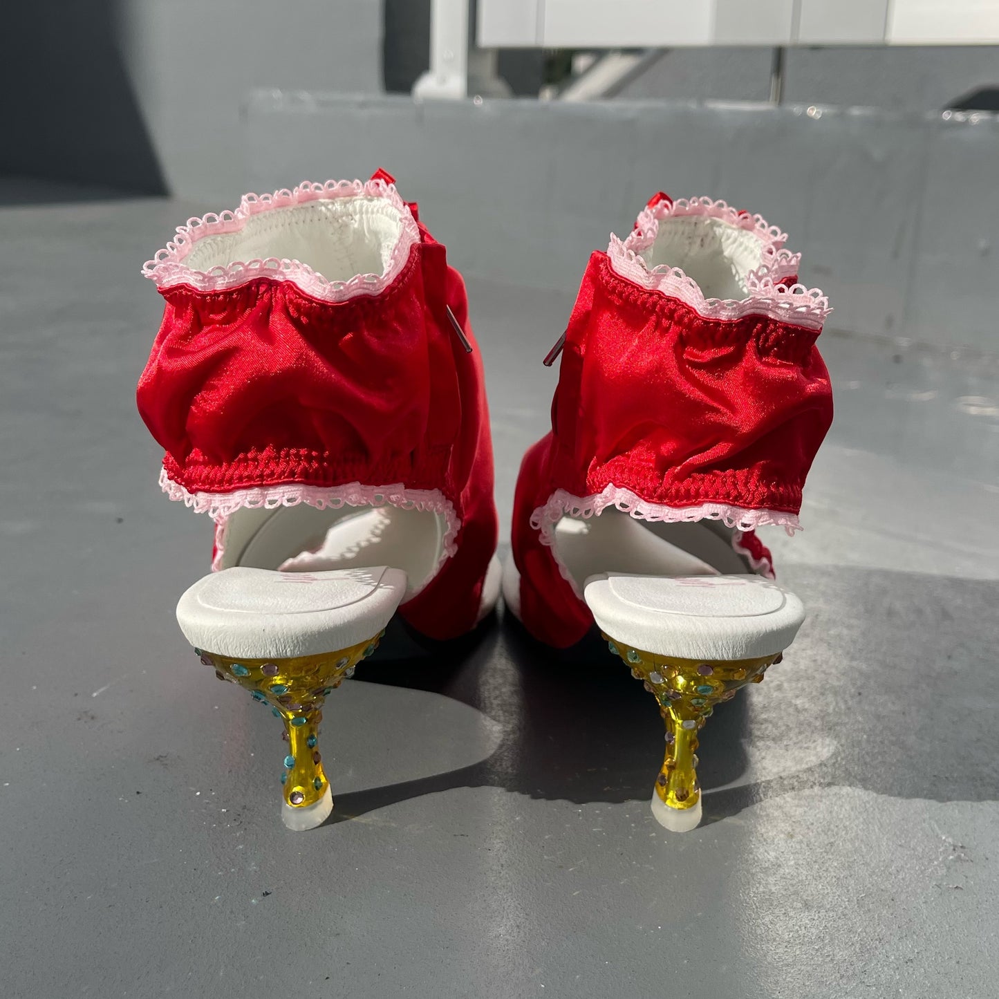 PANTY CRYSTAL HEELS / RED / ランジェリーヒール