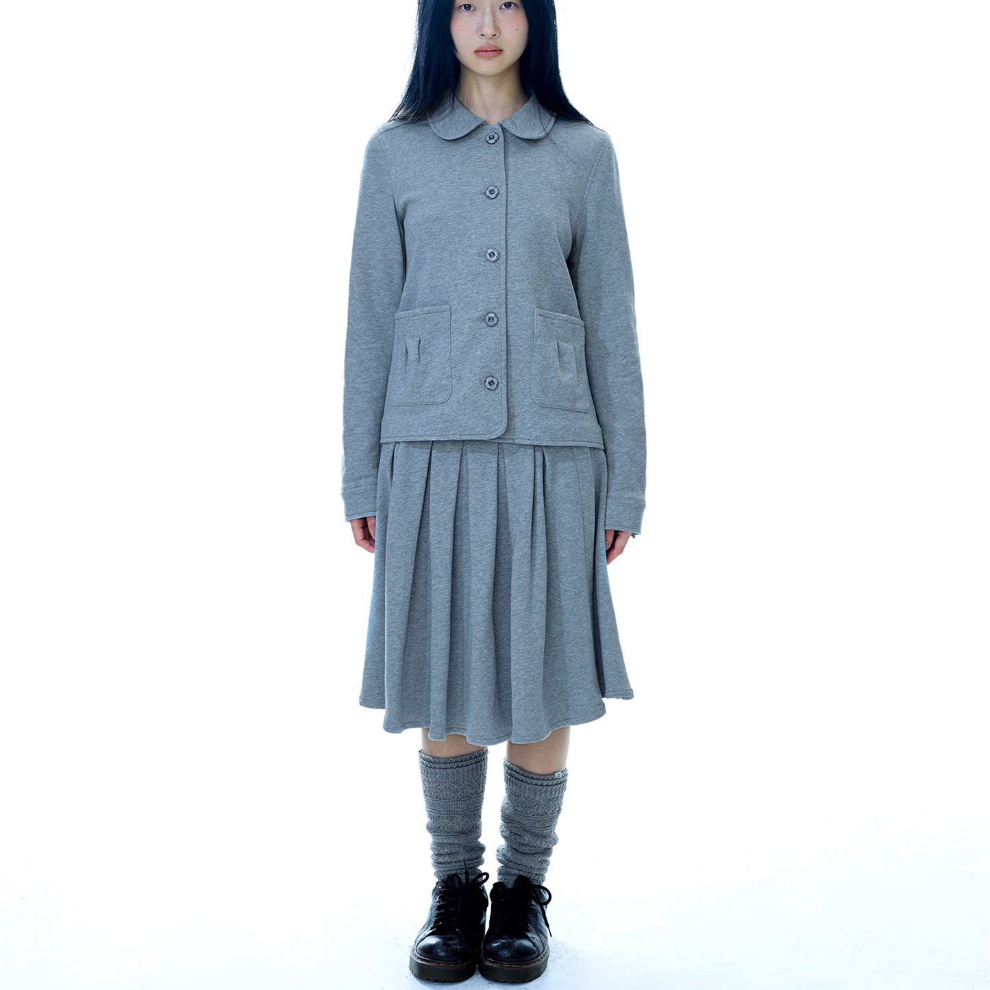 COZY SWEAT WRAP SKIRT / MELANGE GREY / スウェットラップスカート
