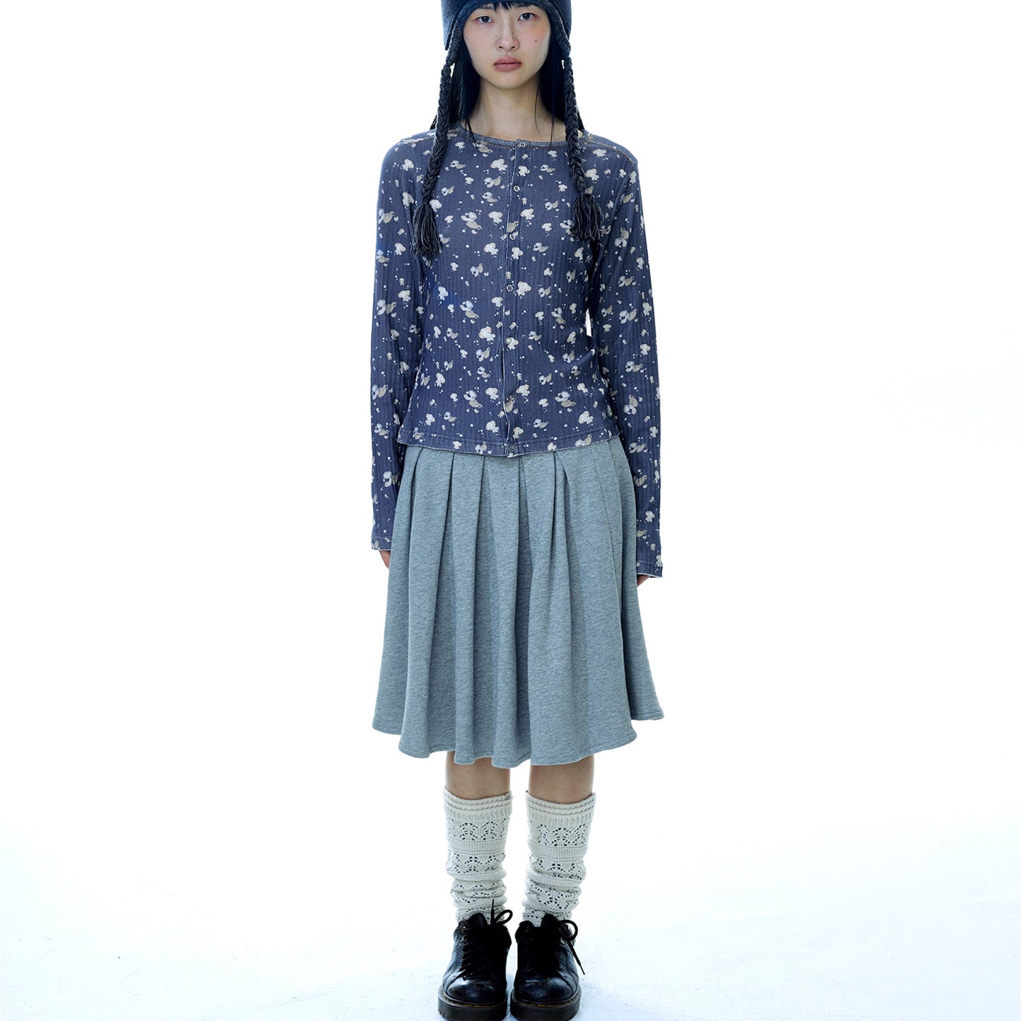 COZY SWEAT WRAP SKIRT / MELANGE GREY / スウェットラップスカート