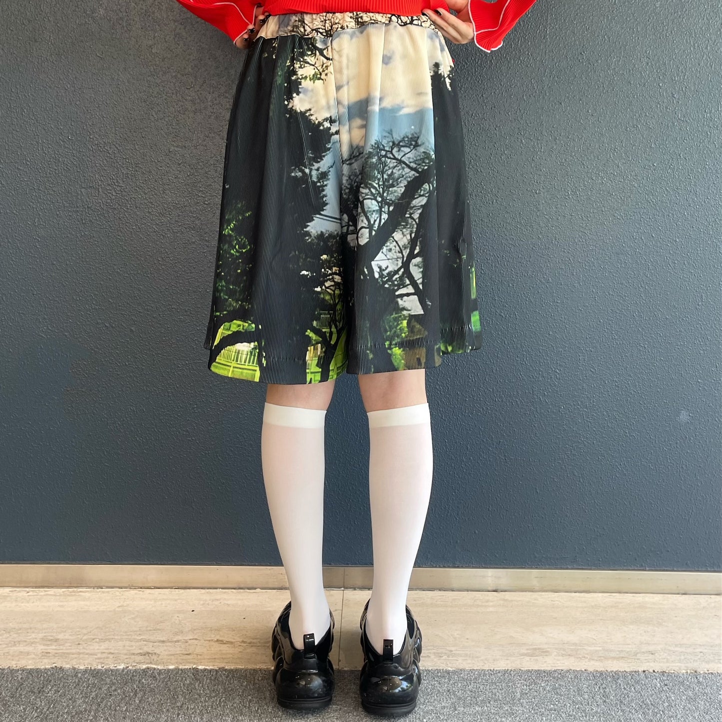PRINT RIB WIDE SHORTS / PARK / プリントリブワイドショーツ