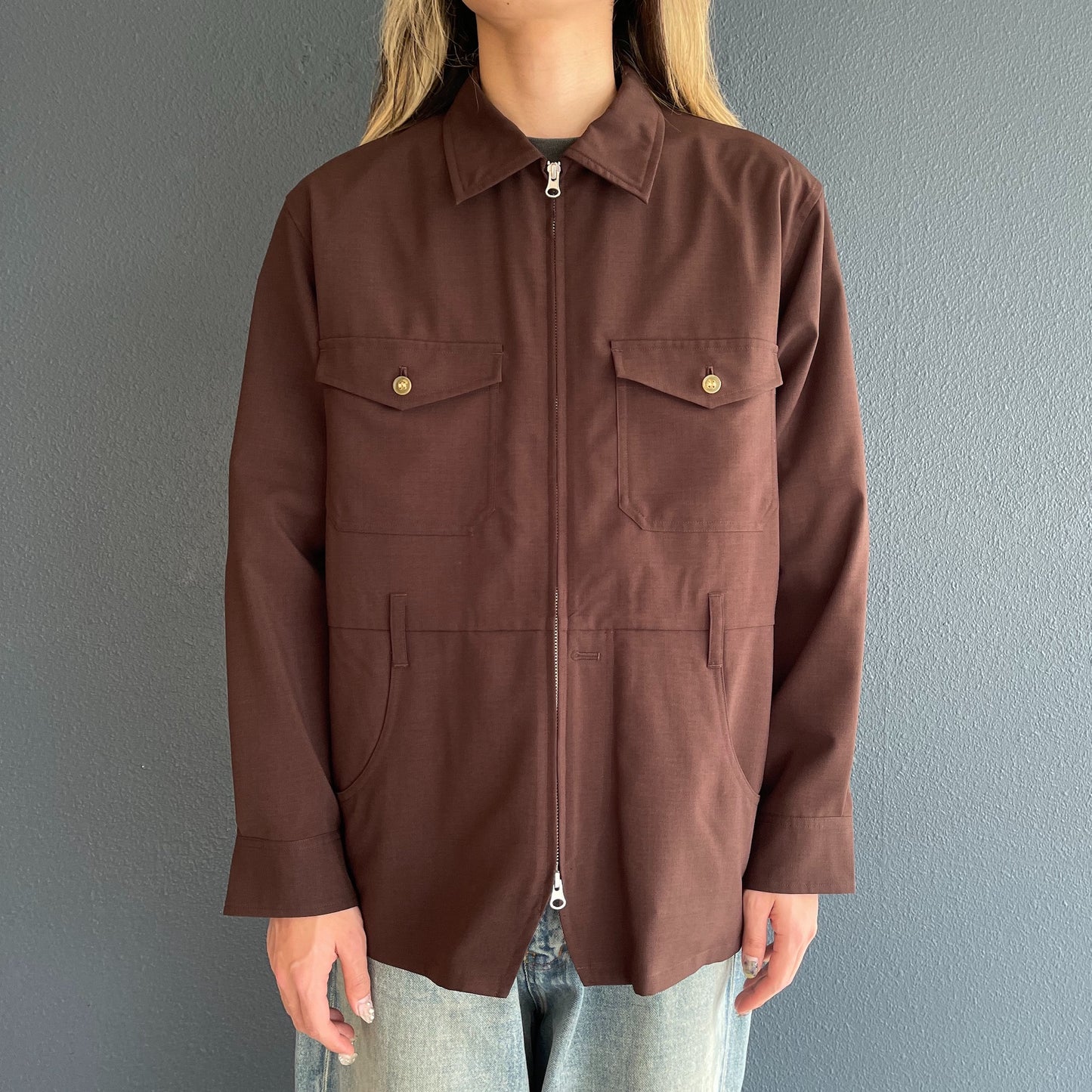 All-in-one Jumper / Brown / ダブルジップジャンパー