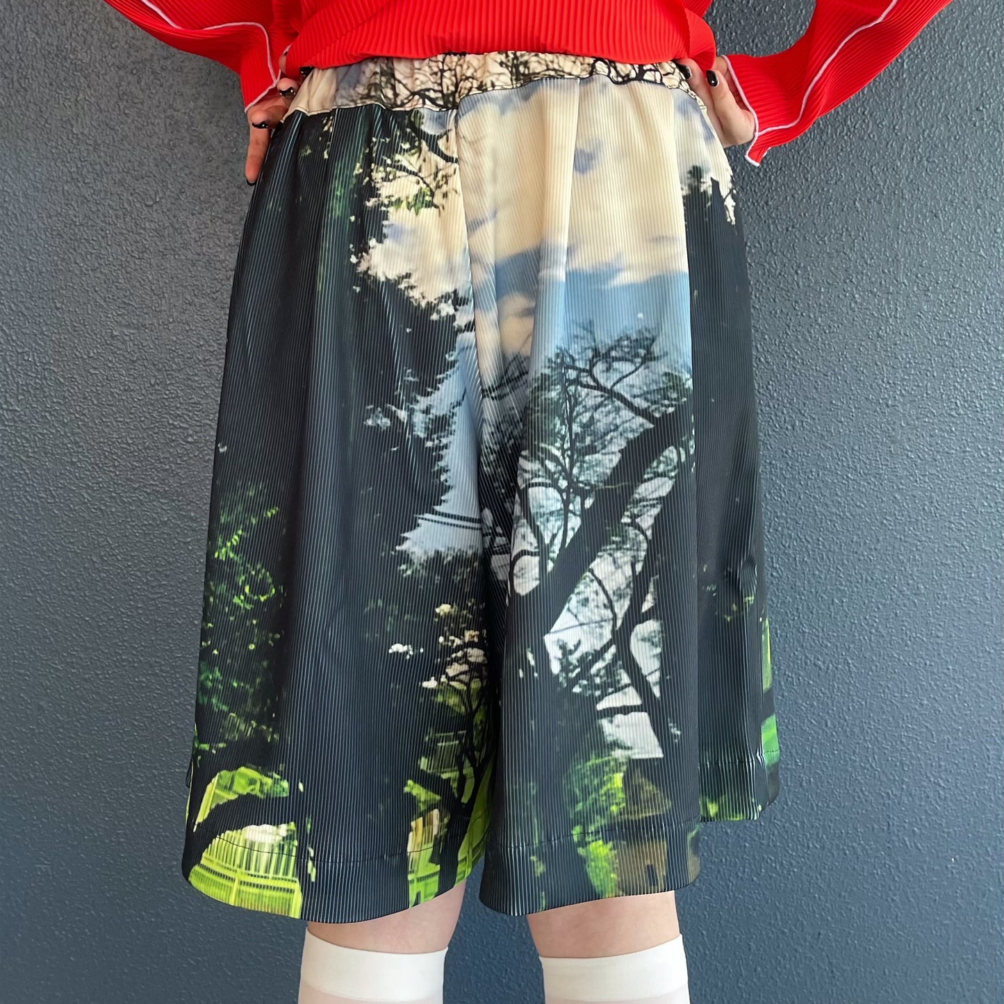 PRINT RIB WIDE SHORTS / PARK / プリントリブワイドショーツ