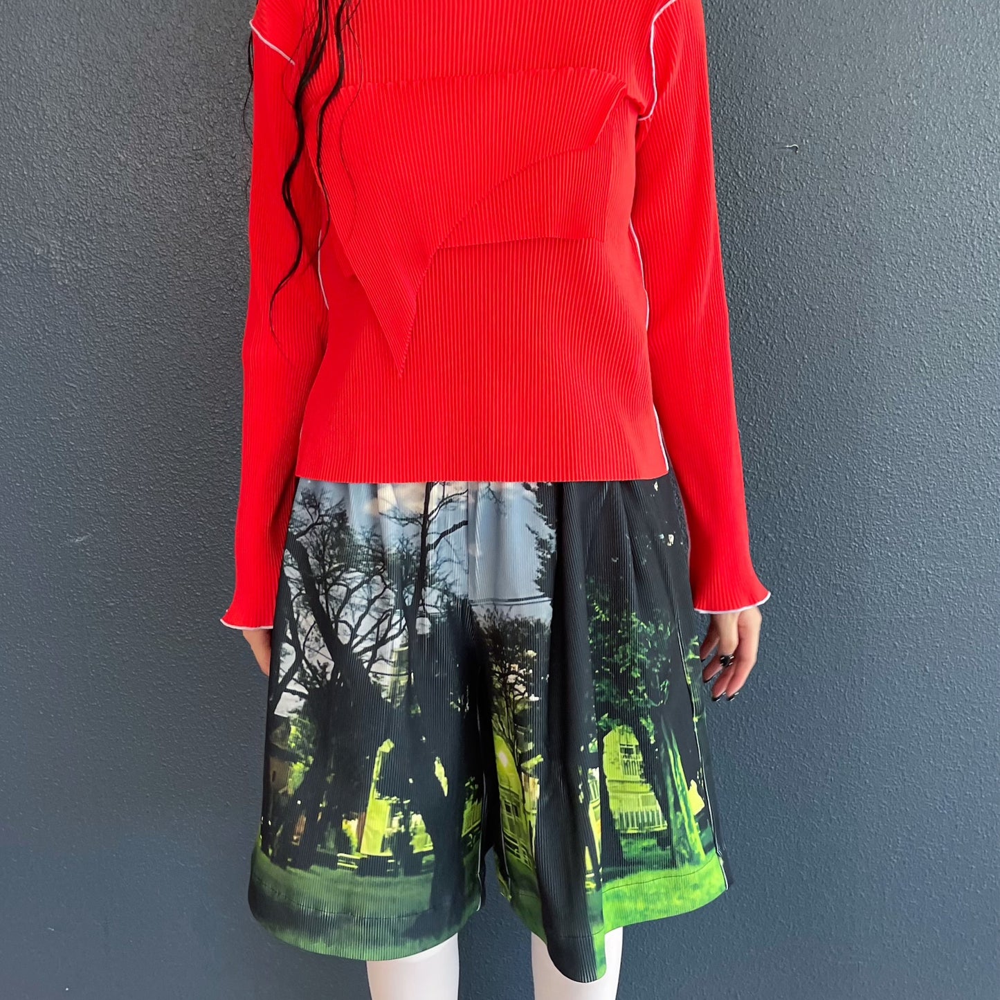 PRINT RIB WIDE SHORTS / PARK / プリントリブワイドショーツ