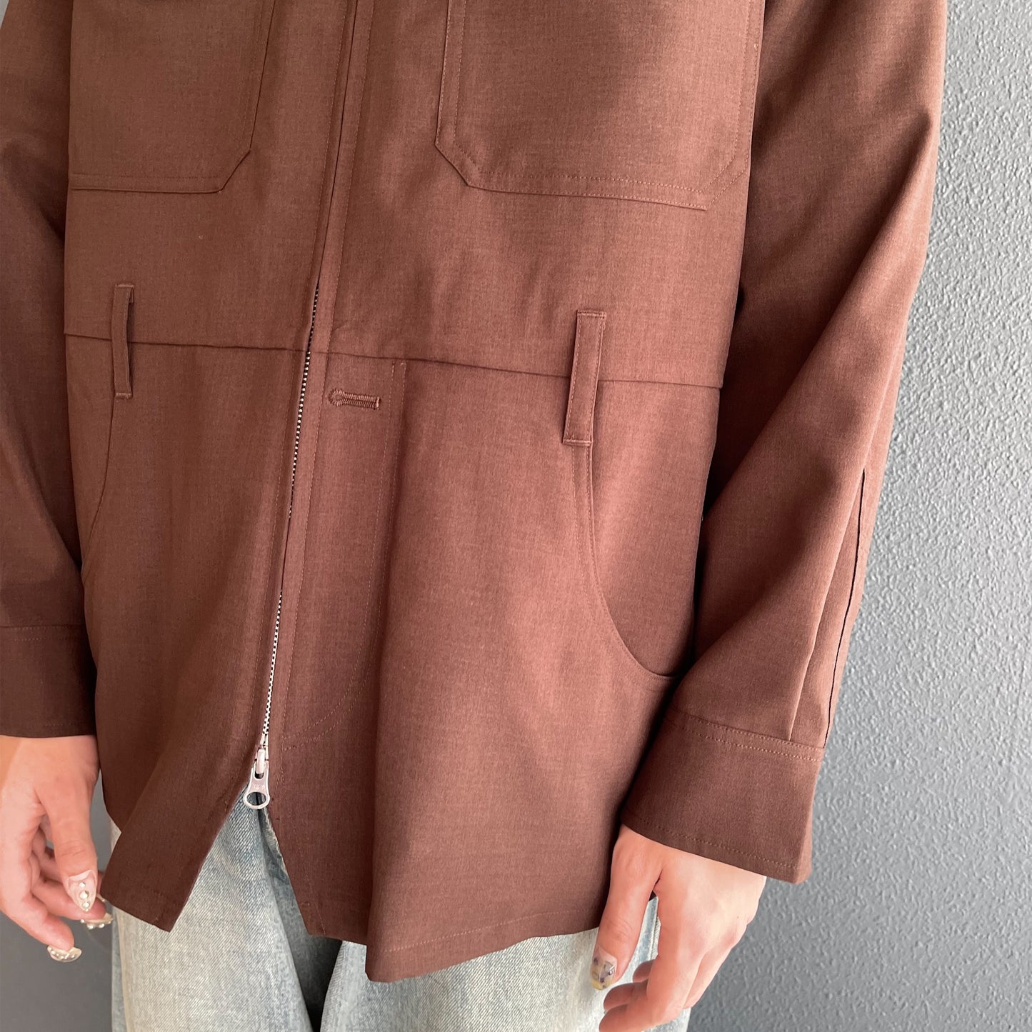All-in-one Jumper / Brown / ダブルジップジャンパー