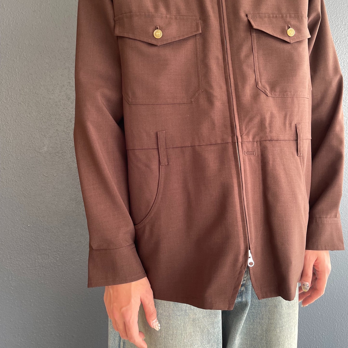 All-in-one Jumper / Brown / ダブルジップジャンパー