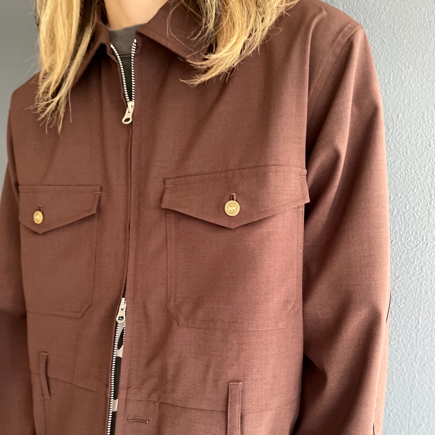 All-in-one Jumper / Brown / ダブルジップジャンパー