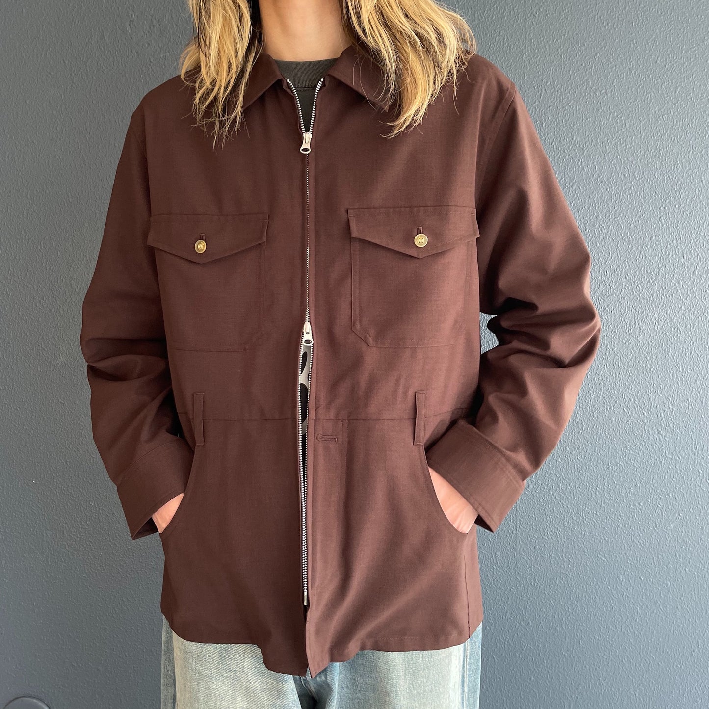 All-in-one Jumper / Brown / ダブルジップジャンパー