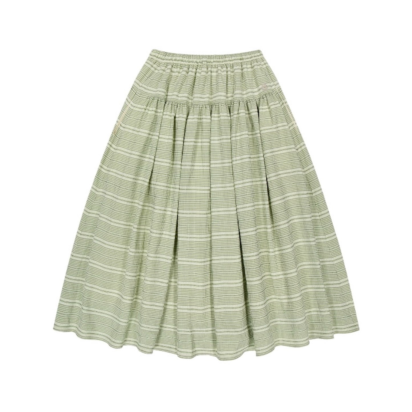 WIDE SHIRRING SKIRT / LIGHT GREY / ワイドシャーリングスカート