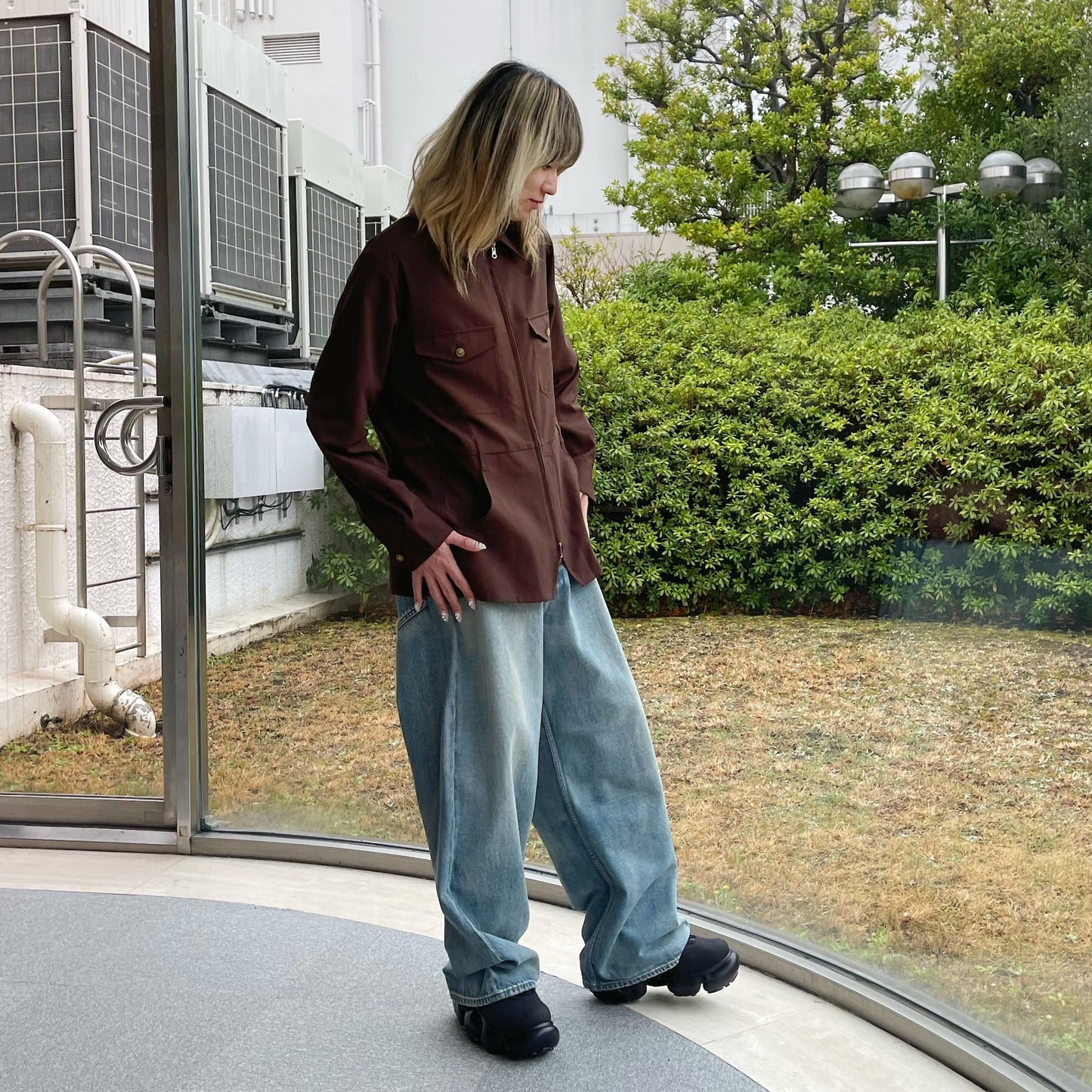 All-in-one Jumper / Brown / ダブルジップジャンパー