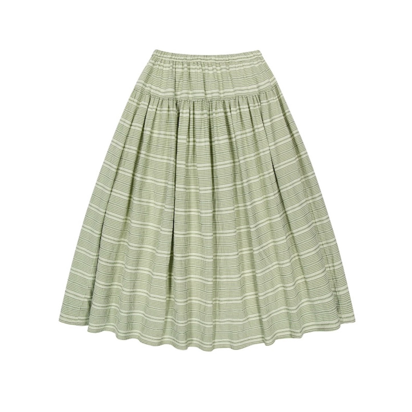 WIDE SHIRRING SKIRT / LIGHT GREY / ワイドシャーリングスカート