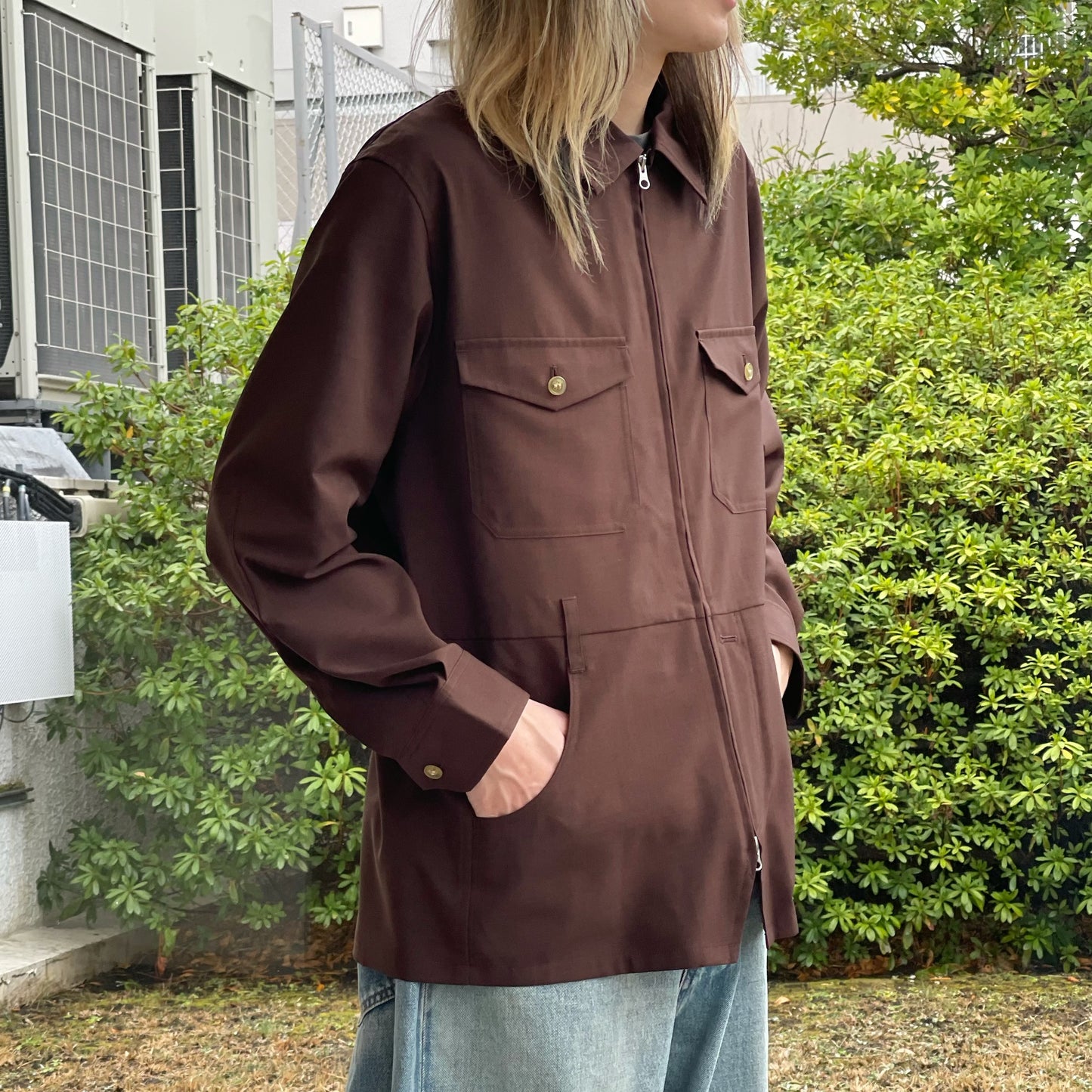 All-in-one Jumper / Brown / ダブルジップジャンパー