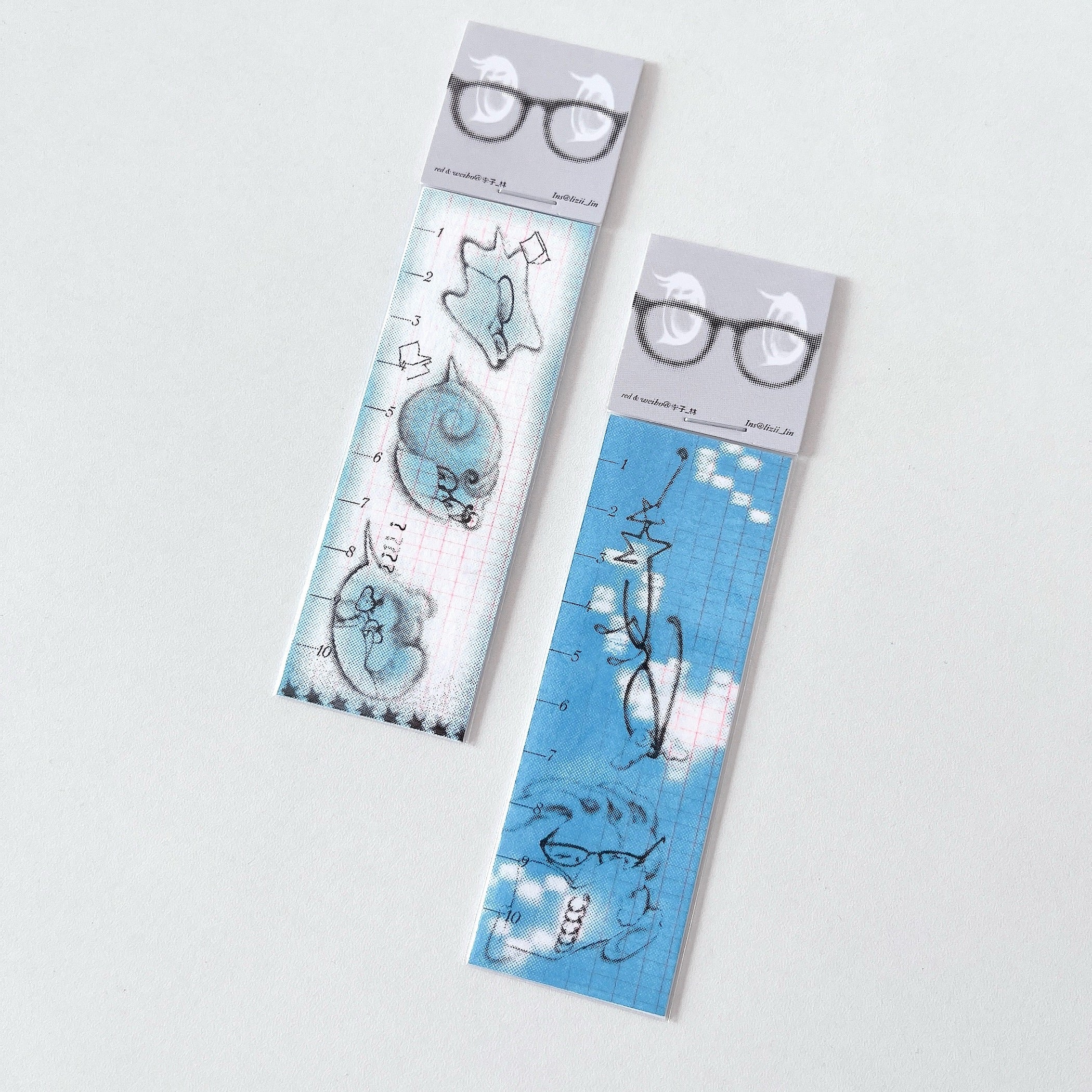 lizilin】Riso BookMark Set / BLUE / しおり | シープ / SHEEP