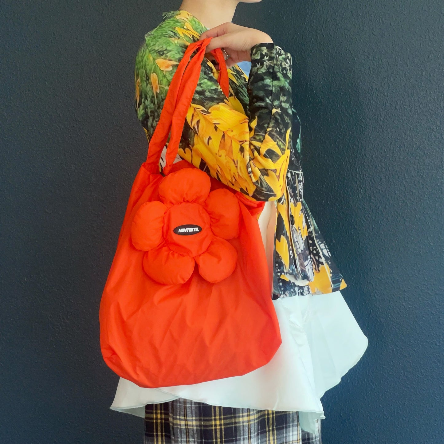 DIRECT PRINT RIB GATHER CARDIGAN / YELLOW WOOD / ダイレクトプリントリブギャザーカーディガン