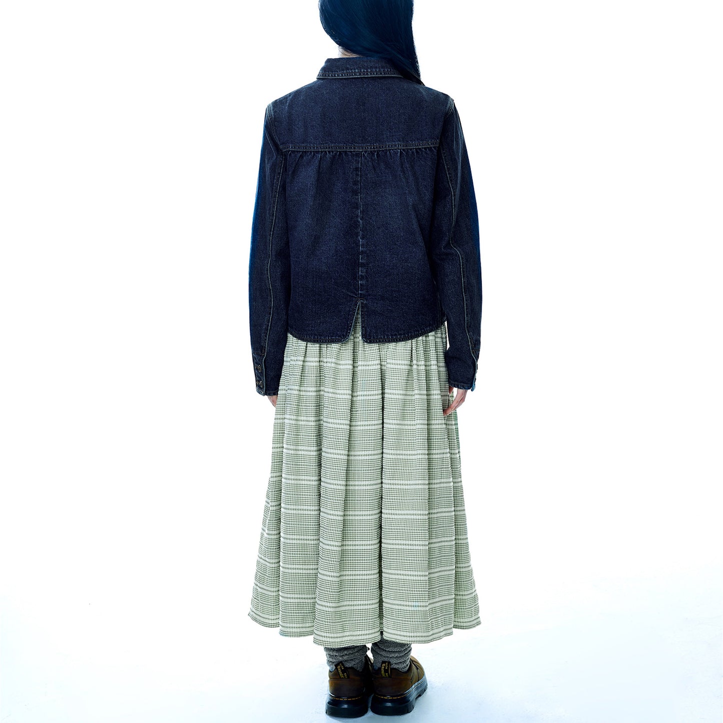 WIDE SHIRRING SKIRT / LIGHT GREY / ワイドシャーリングスカート