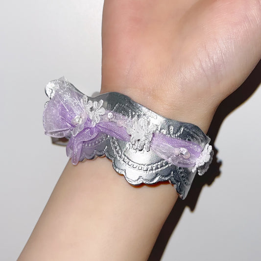 lace bangle / Flower purple / レースバングル