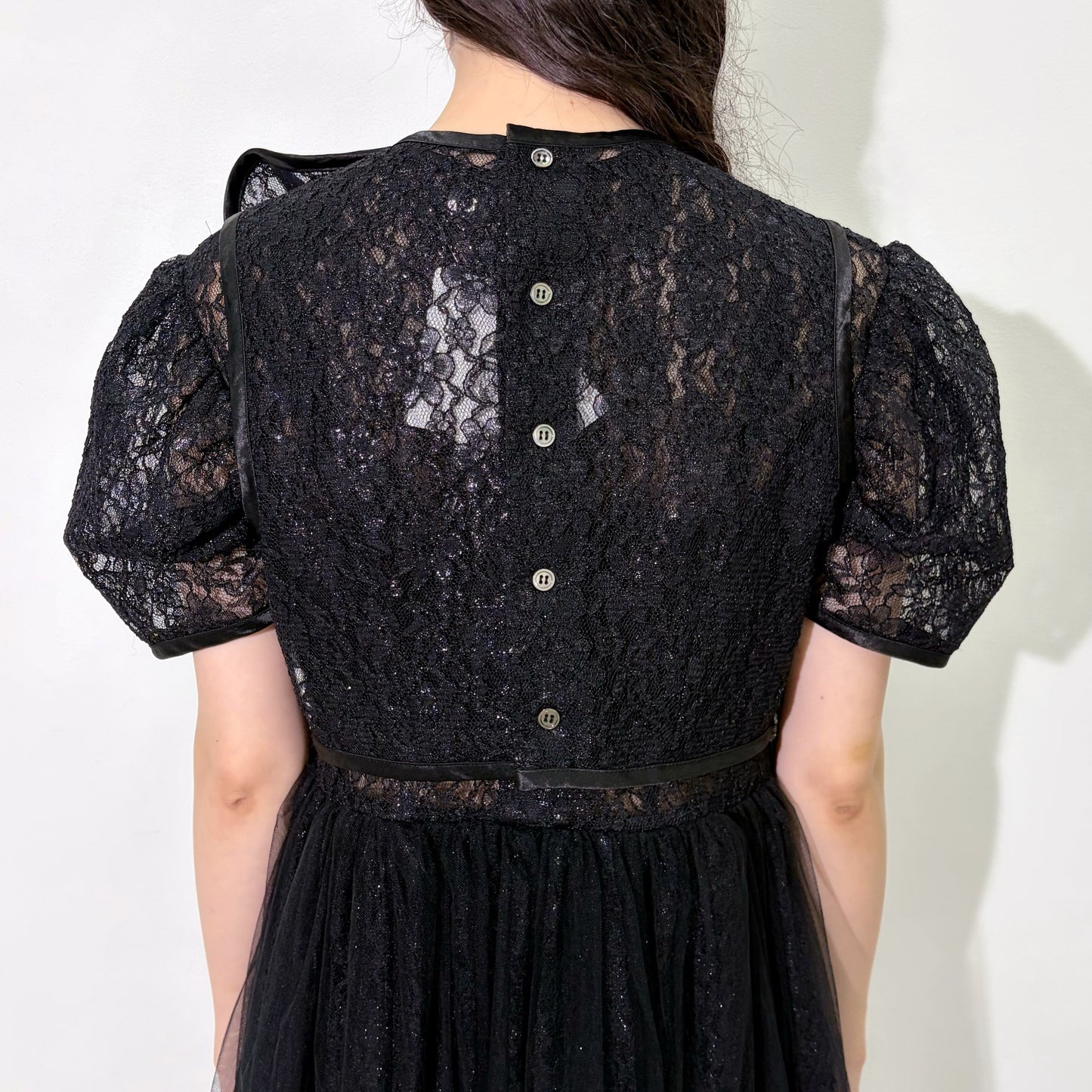 Flower lace top / Black / フラワーレーストップ