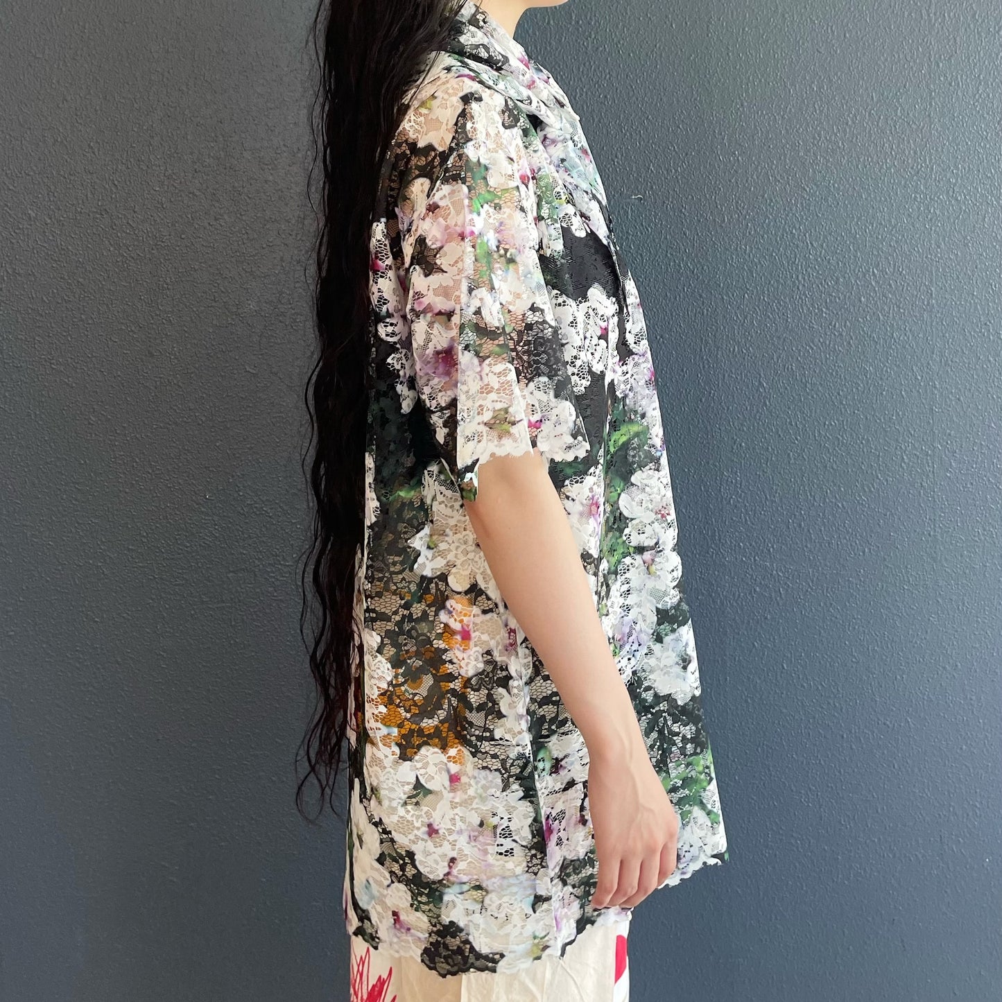 LACE HALF SLEEVE SHIRT & LACE SCARF / FLOWER / レース半袖シャツ&レーススカーフ