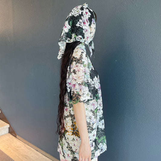 LACE HALF SLEEVE SHIRT & LACE SCARF / FLOWER / レース半袖シャツ&レーススカーフ