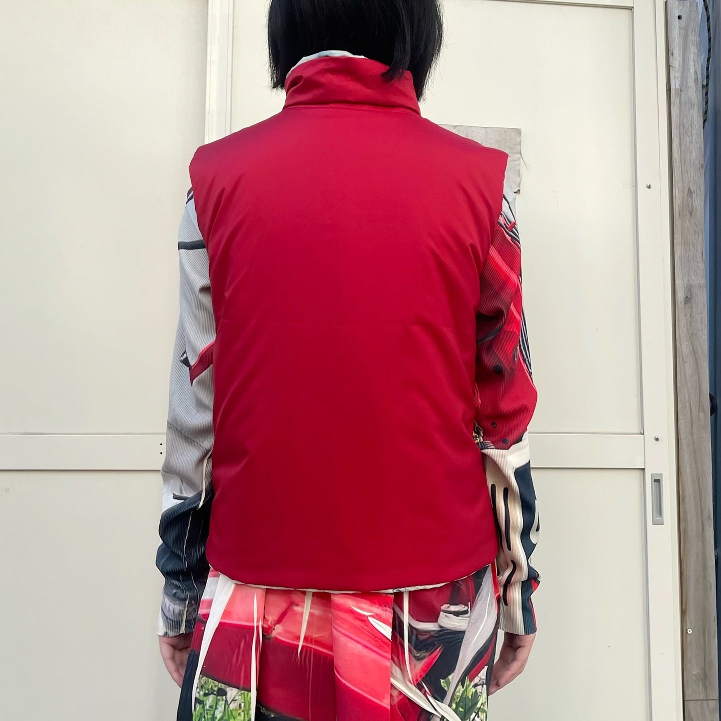 REVERSIBLE PADDING VEST / SNOW x RED / リバーシブル中綿ベスト
