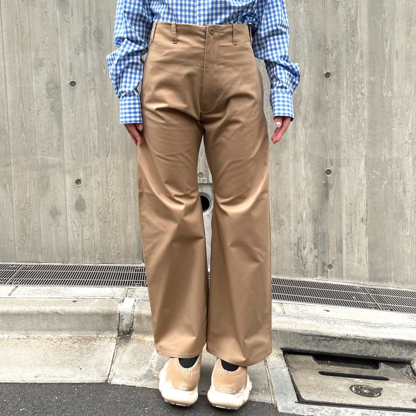 Tapered Straight Pants / Beige Brown /シルエットパンツ