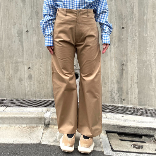 Tapered Straight Pants / Beige Brown /シルエットパンツ