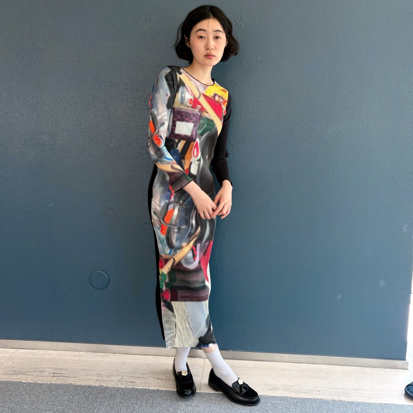 FOOD GRAPHIC DRESS GAL / GARAGE / グラフィックプリーツドレス