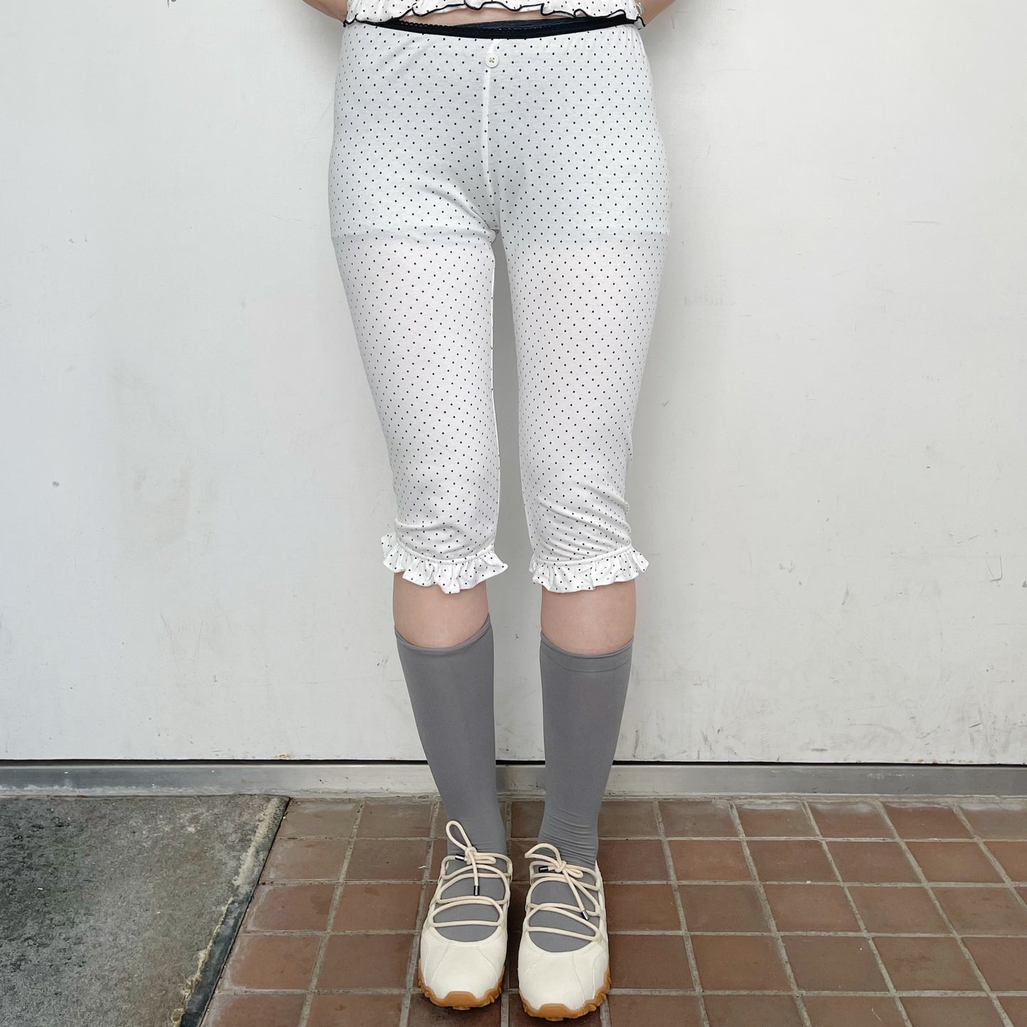 Manon leggings / White / ひざ丈レギンス